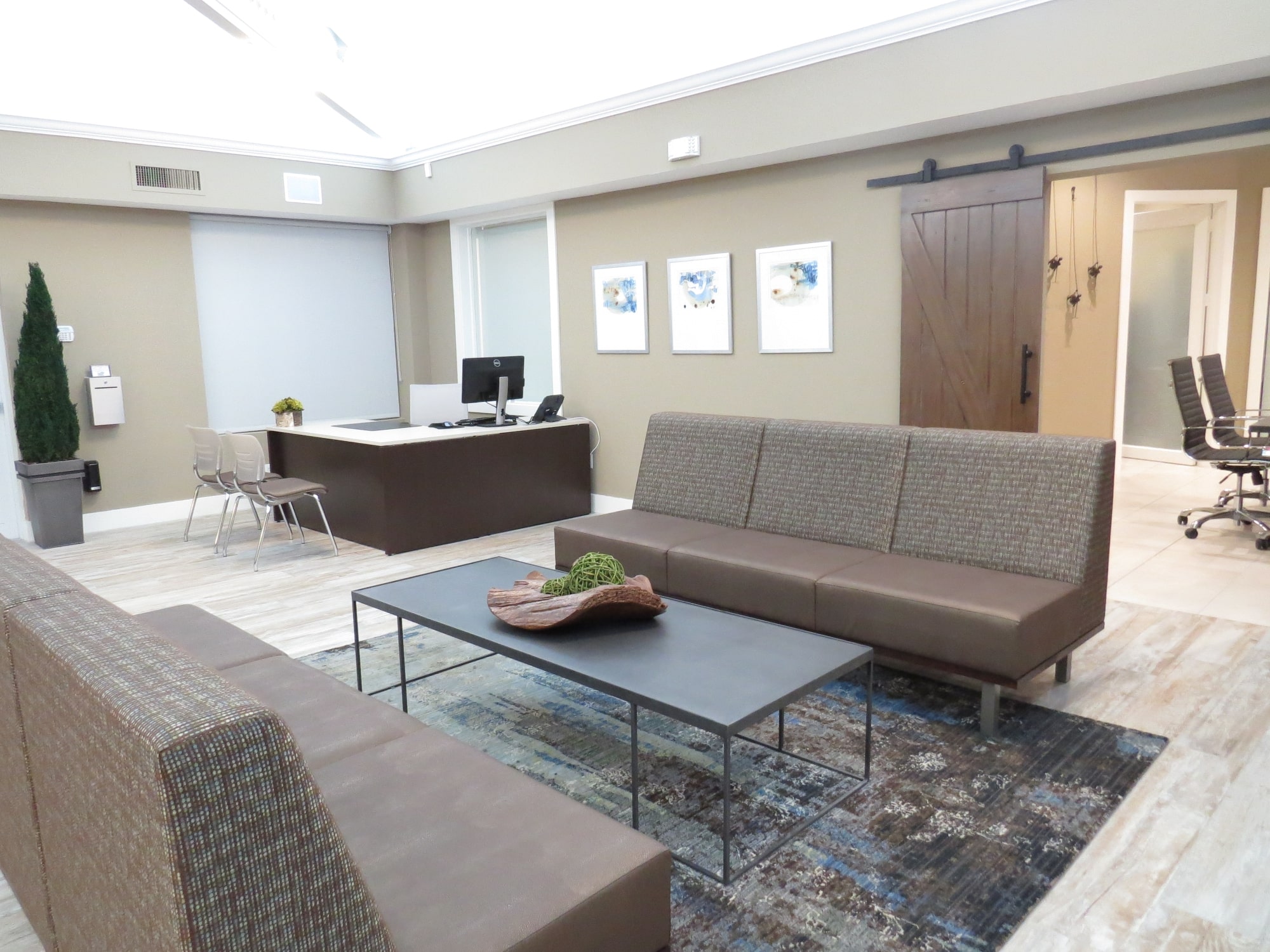 Seating area in leasing center.