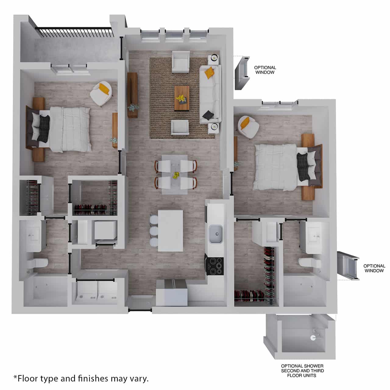 Bonita floor plan - 2 bedrooms, 2 bath, 1079sf
