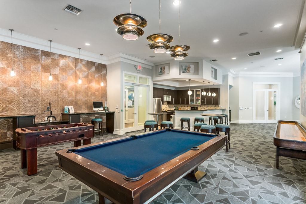 Game room and business center.