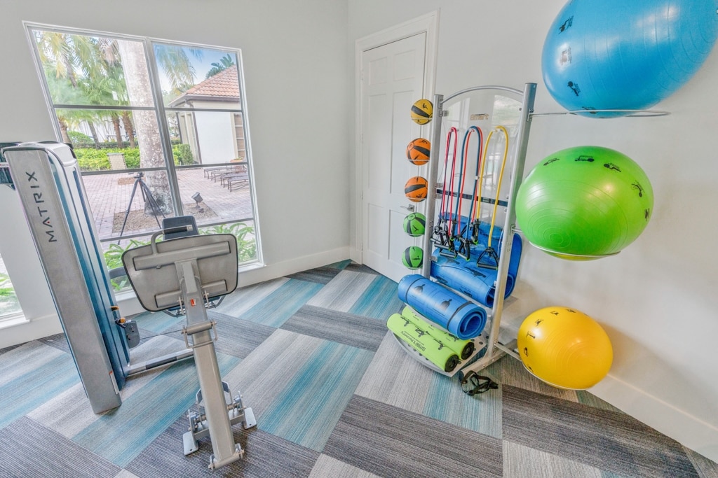 24-Hour Fitness Center with Club-Style Equipment and Peloton Bikes