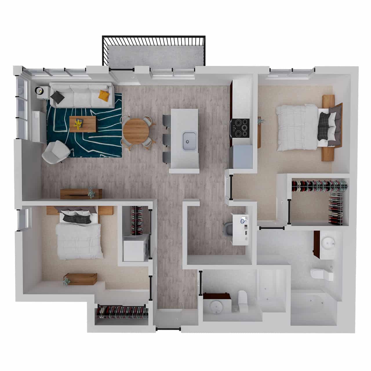 Attwell, B11 + Den floor plan, 2 bedroom, 2 bath.