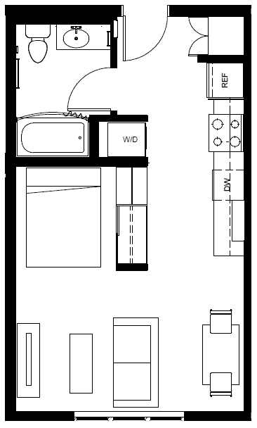 S, studio floor plan.