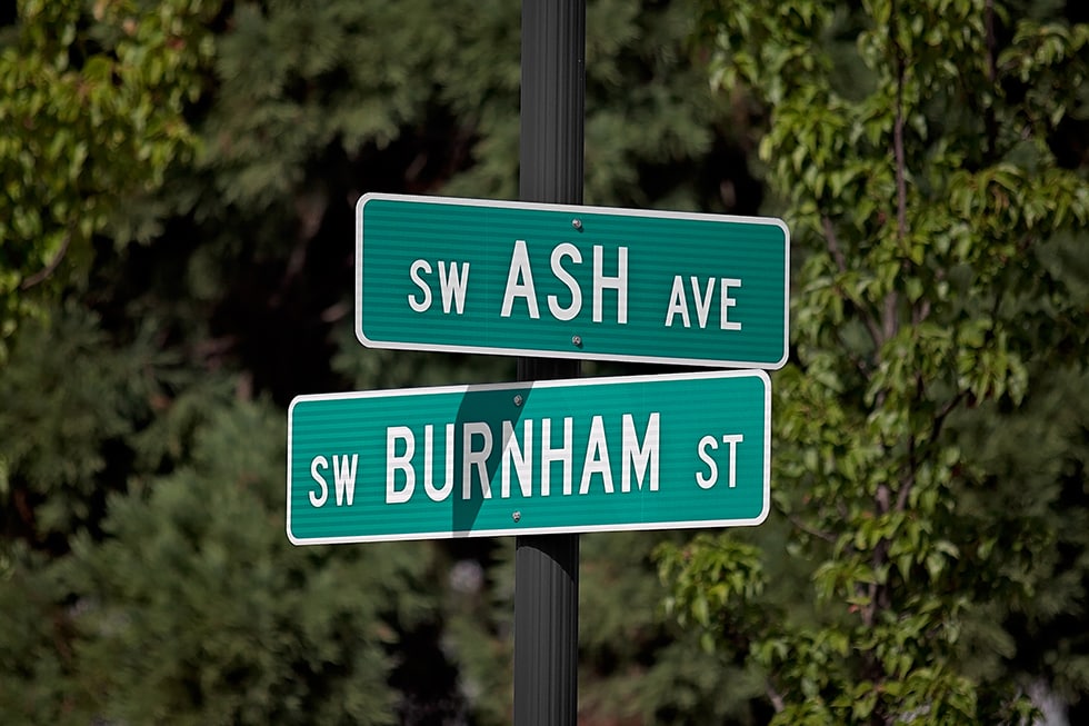 Intersection of Ash and Burnham.