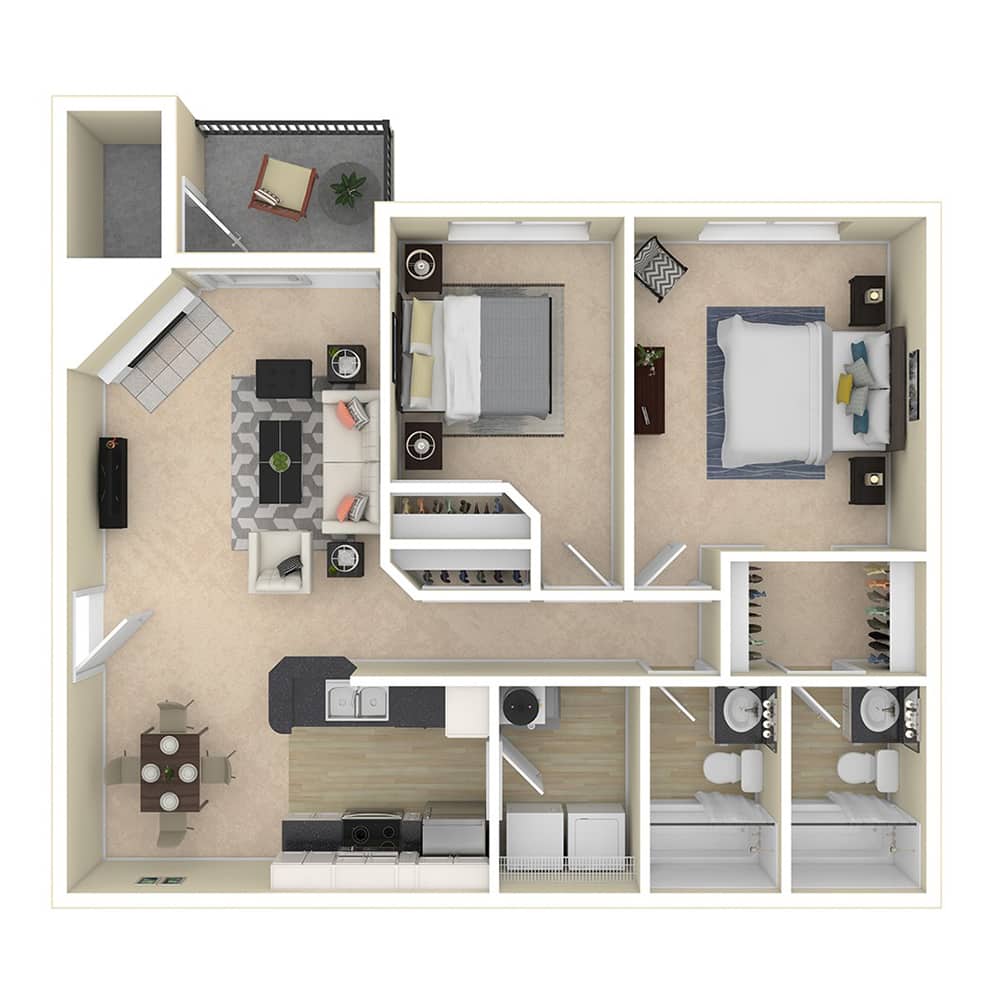 Lumina - Sirius floor plan - 2 bedrooms, 2 bath.