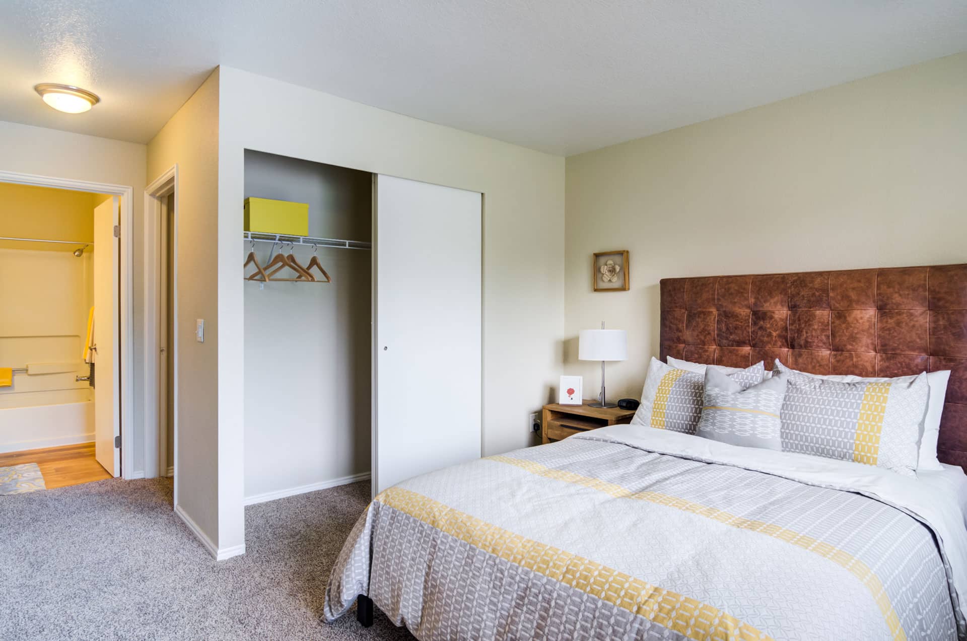 Spacious bedrooms with large closets.